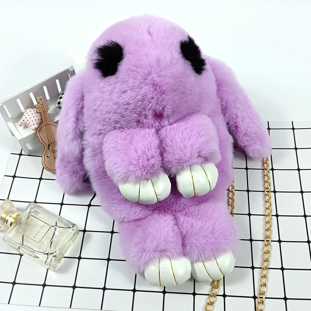 Adorable Rabbit Imitate Rex Fur Plush Shoulder Bags