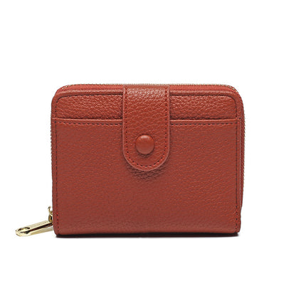 Women's Zipper Short Fashion Solid Color Litchi Ladies Wallets