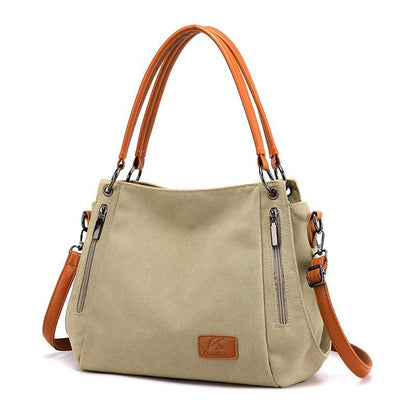 Women's Canvas Fashion Solid Color Large Capacity Crossbody Bags