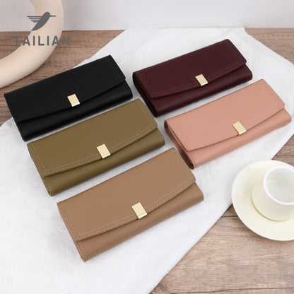 Women's Korean Style Long Big Three Fold Ladies Wallets