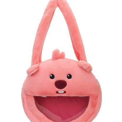 Little Beaver Cute Plush Class Commute Shoulder Bags