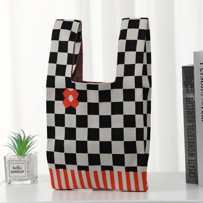 Women's Woven Vest Small Clutch Idle Style Handbags