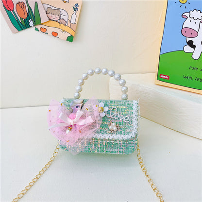 Children's Princess Style Chain Pearl Hand Trendy Children's Shoulder Bags