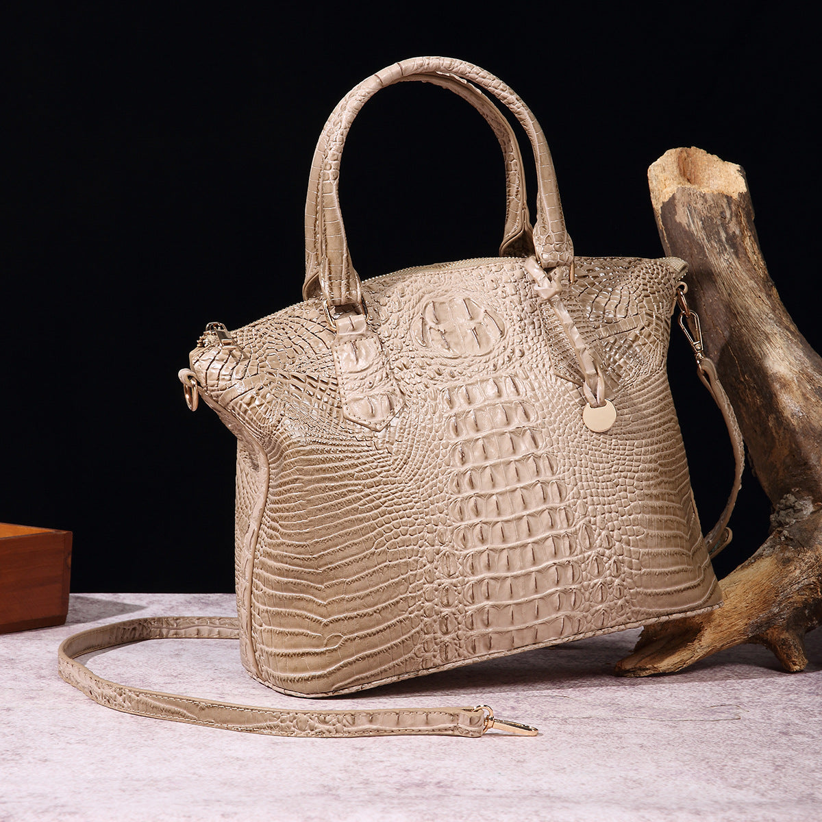 Women's For Retro Crocodile Pattern Brahmin Portable Handbags