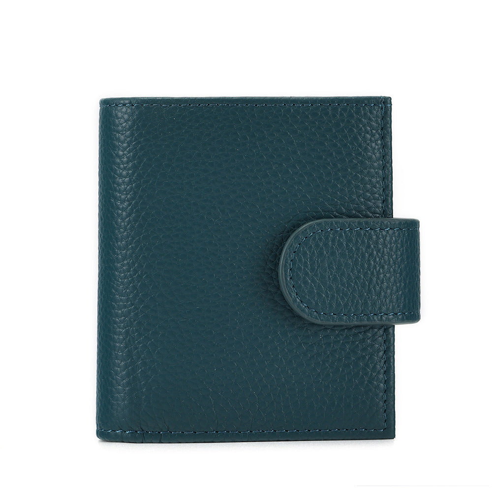 Portefeuille court en cuir de vachette pour femme avec mini-carnet créatif