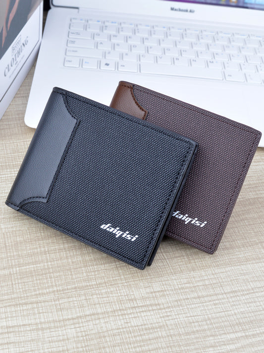 Men's Short Male Youth Fashion Stitching Thin Men's Wallets