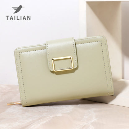 Women's Solid Color Short Medium Style Korean Ladies Wallets