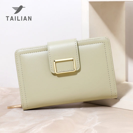 Women's Solid Color Short Medium Style Korean Ladies Wallets