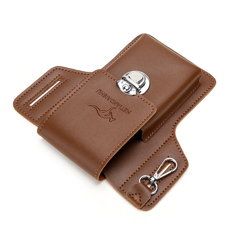 Men's Stall Long-stemmed Pipe Leather Mobile Vertical Men's Waist Packs