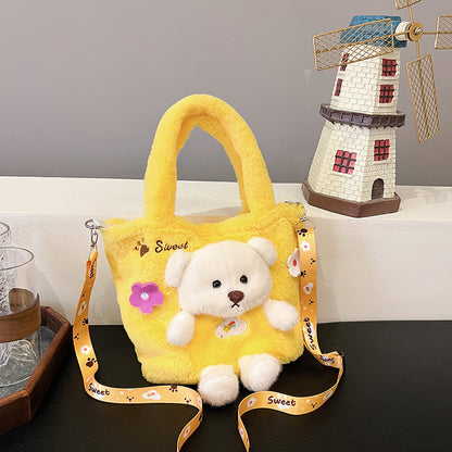 Children's Plush Bear Doll Versatile Boys Fashion Children's Shoulder Bags