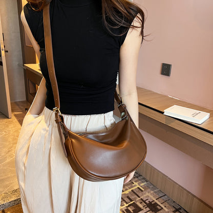 Women's Underarm Solid Color Soft Dumpling Versatile Crossbody Bags