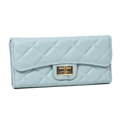 Women's Online Classic Style Rhombus Long Zipper Ladies Wallets