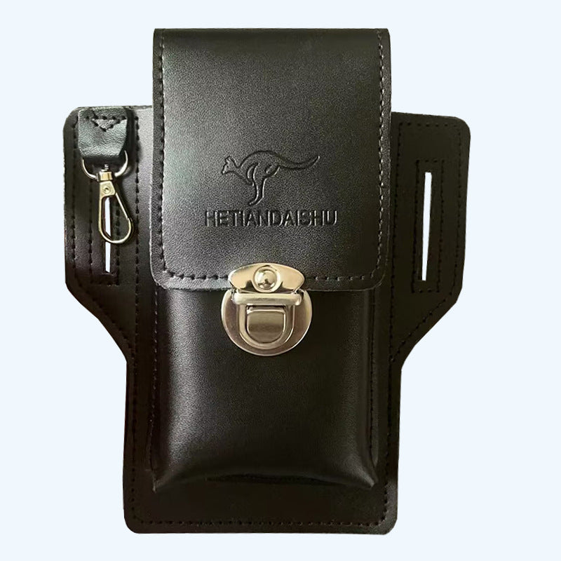 Men's Stall Long-stemmed Pipe Leather Mobile Vertical Men's Waist Packs