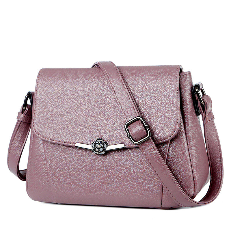 Women's Soft Leather Mother Small Square Simple Crossbody Bags