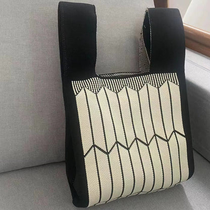 Mobile Female Dopamine Color Soft Woven Handbags