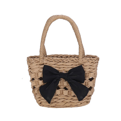 Children's Cartoon Bowknot Hand Carrying Small Basket Children's Shoulder Bags