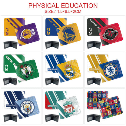 Football Basketball Team Logo Peripheral Fold Full Color Purses