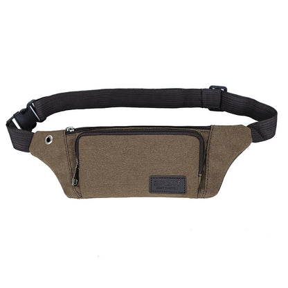 Men's Thick Canvas Mobile Large Capacity Business Men's Waist Packs