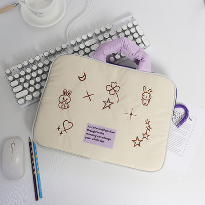 Pochette pour ordinateur portable avec broderie antichoc Space Notebook Fashion