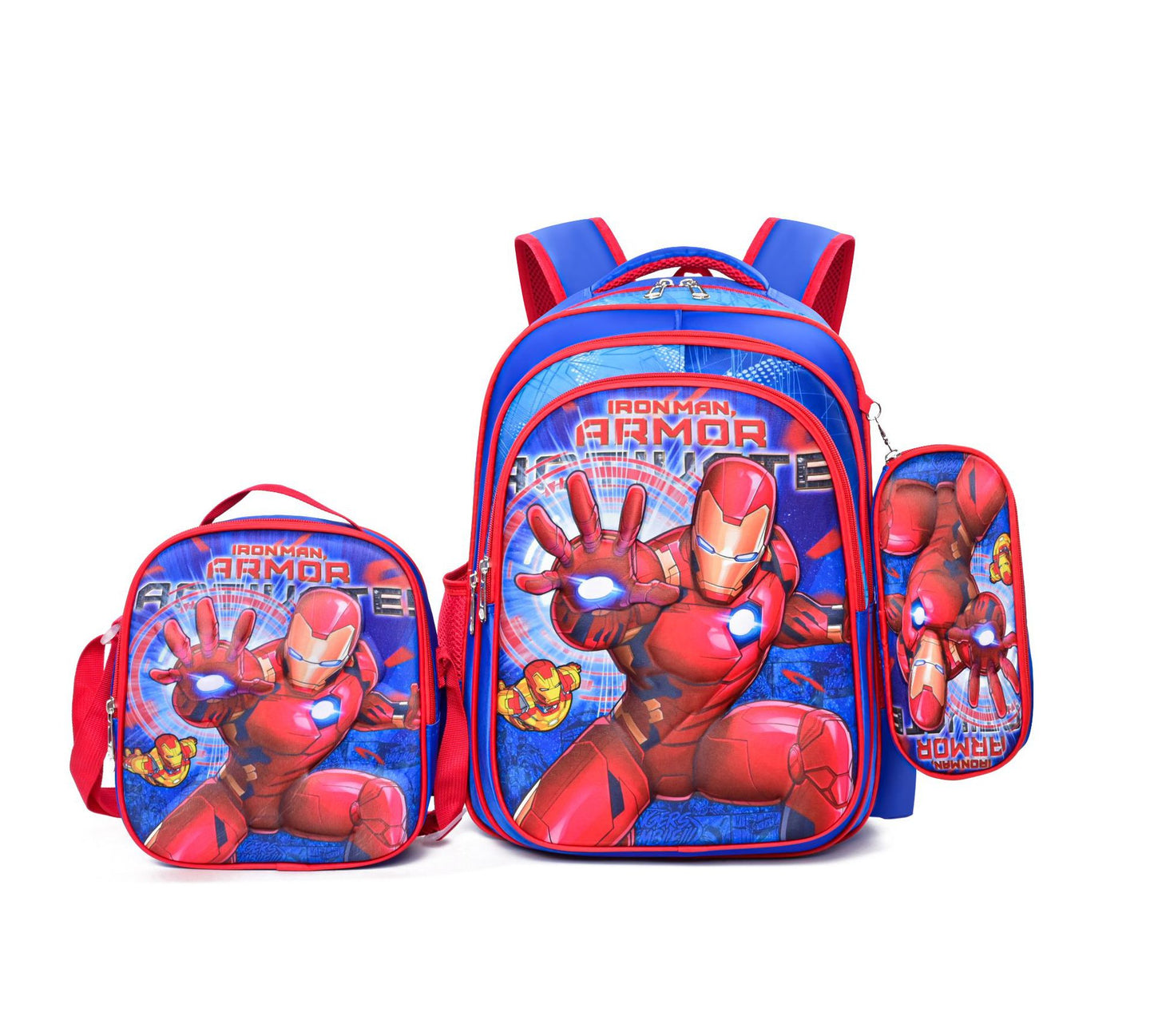 Ensemble de sacs à lunch pour crayons de dessin animé Cool Primary Set