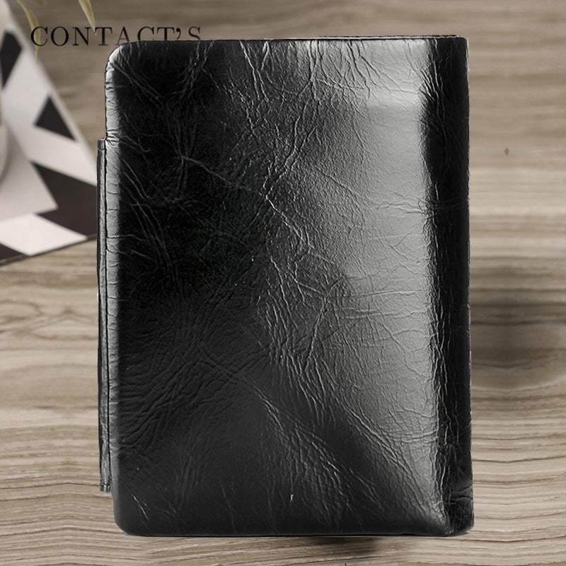 Men's Angel Large Capacity Top Layer Cowhide Fashion Men's Wallets