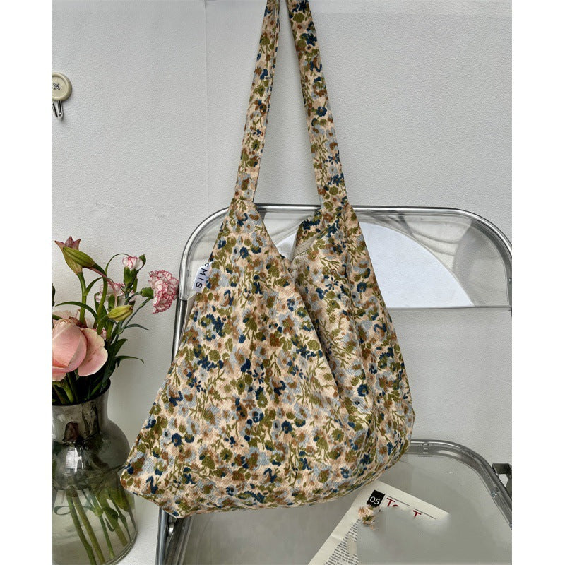 Leopard Print Floral Canvas Female White Shoulder Bags