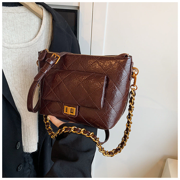 Fashion Simple Light Luxury Rhombus Chain Crossbody Bags