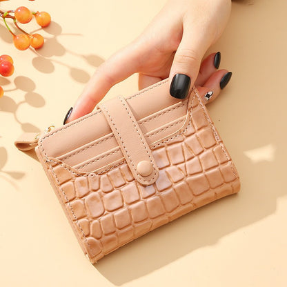 Women's Korean Vintage Crocodile Short Simple Temperament Ladies Wallets