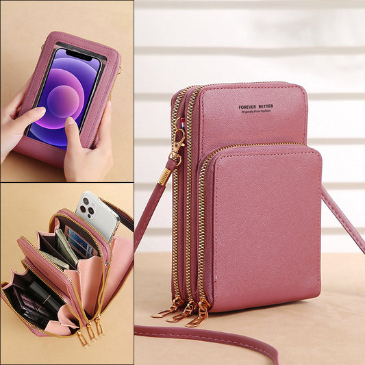 Women's Color Fashion Simple Touch Screen Mobile Phone Bags