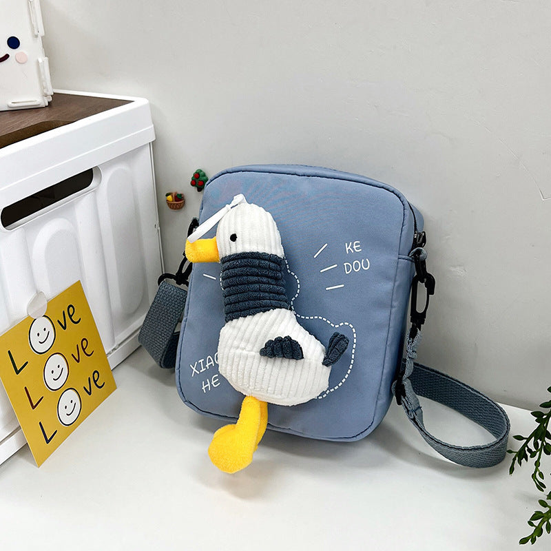 Women's Fashion Nylon Cute Rabbit Female Plaid Shoulder Bags