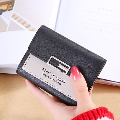 Women's Korean Short Three Fold Mini Female Ladies Wallets