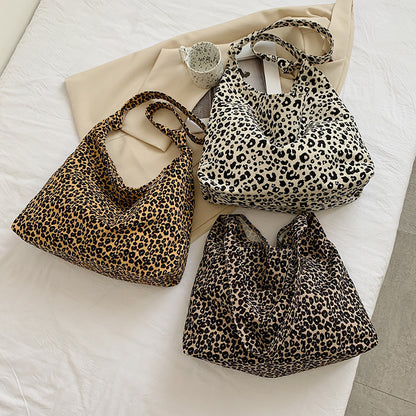 Leopard Print Large Capacity One Shopping Crossbody Bags