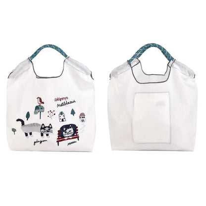 Embroidered Shopping Nylon Environmental Protection Commuter Shoulder Bags