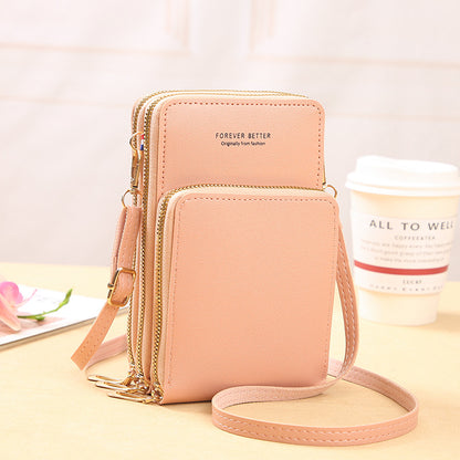 Women's Large Capacity Solid Color Fashion Simple Touch Phone Bags