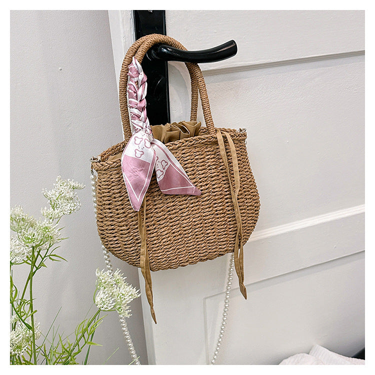 Woven Gentle Stylish Elegant Straw Scarf Summer Handbags