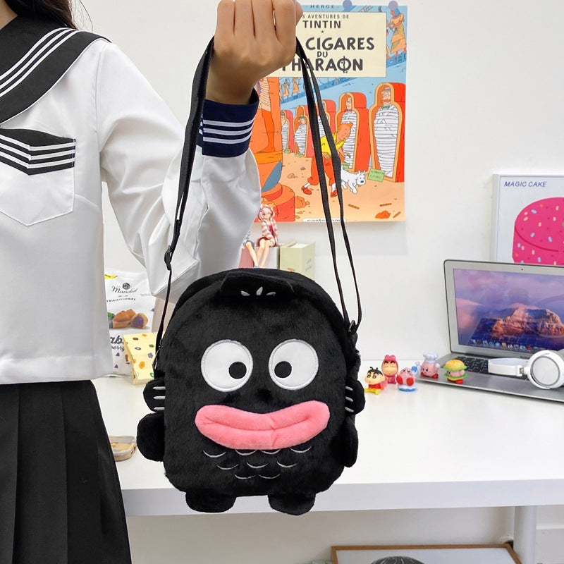 Little Fish Strange Plush Three-dimensional Sausage Crossbody Bags