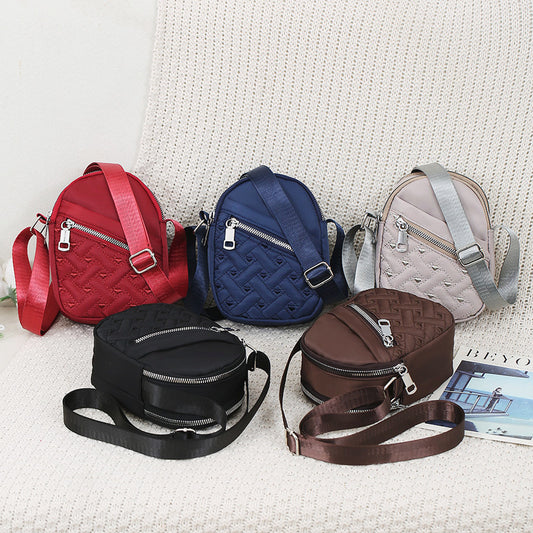 Women's Real Silk Cloth Embroidery Thread Mobile Crossbody Bags