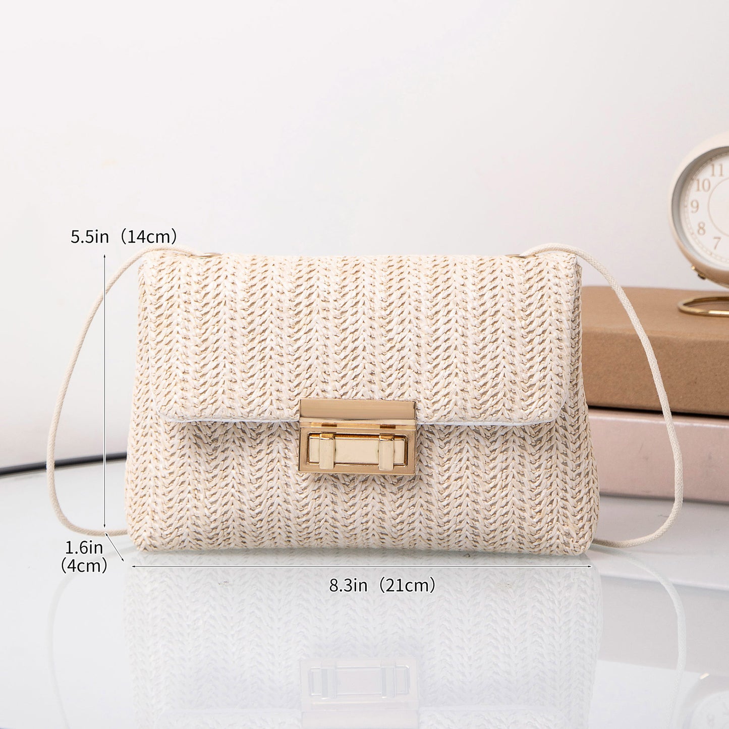 Women's Sweet Style Fashion Straw Daisy Twist Summer Crossbody Bags