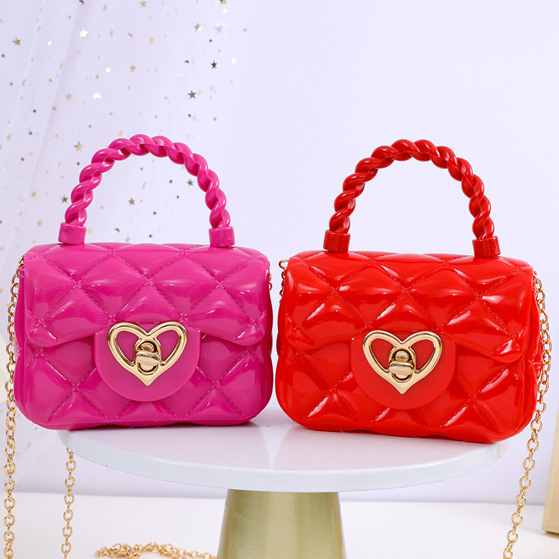 Hot Transparent Jelly Portable Mini Love Crossbody Bags