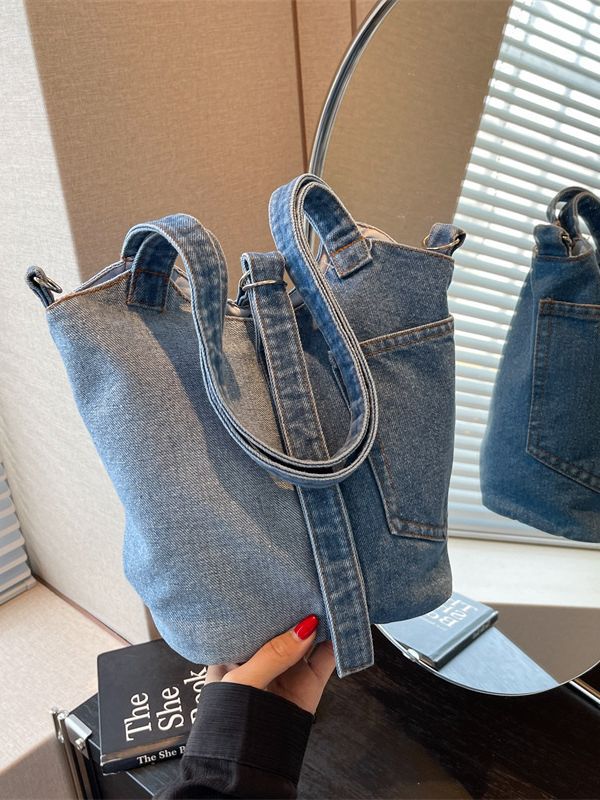 Petits sacs seau en jean pour femmes, sacs de mode de niche d'été