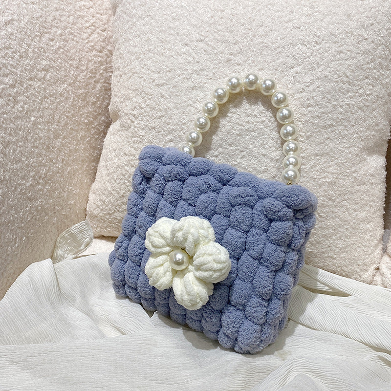 Hand-woven Cream Puff Floral Material For Bags