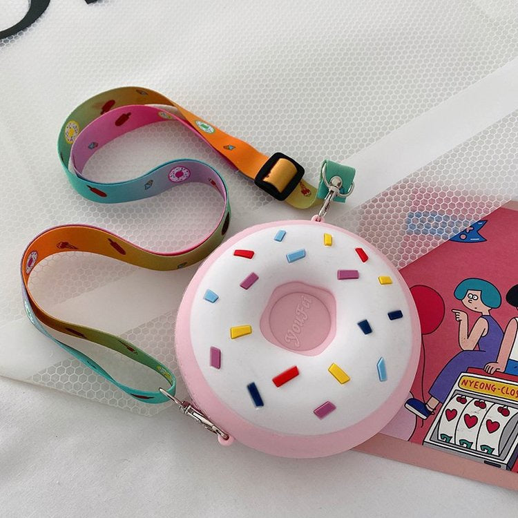 Sacs à bandoulière en silicone pour femmes et enfants, motif donut classique et mignon