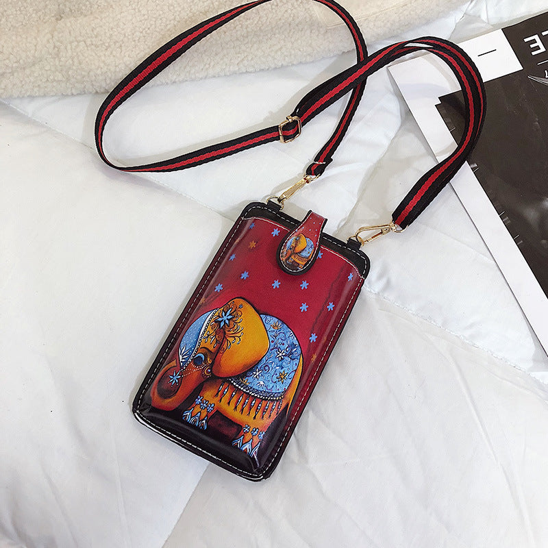 Women's Style Printed Cartoon Mobile Vertical Phone Bags