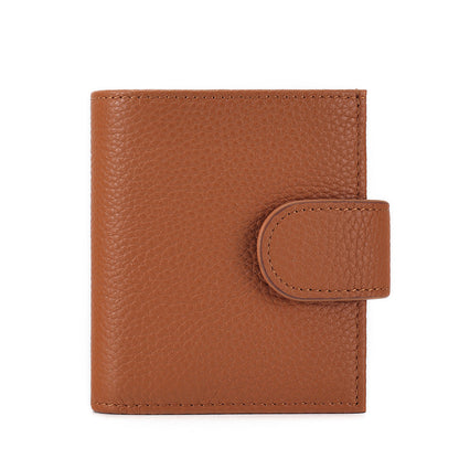 Portefeuille court en cuir de vachette pour femme avec mini-carnet créatif