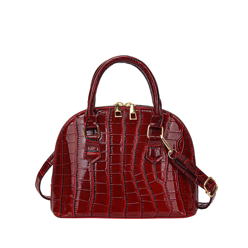 Women's High-grade Solid Color Elegant Crocodile Pattern Shoulder Bags