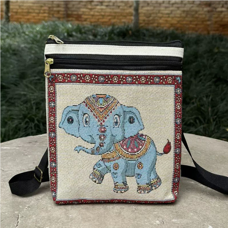 Yunnan Cloth Embroidered Vintage Mobile Black Crossbody Bags