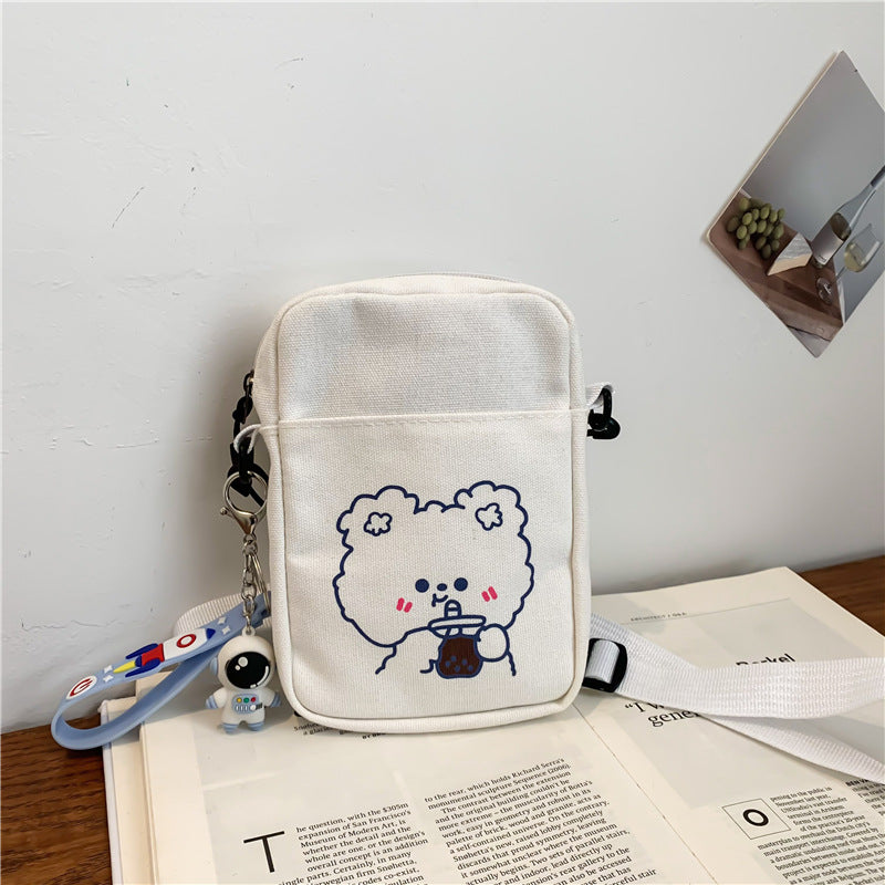 Women's Canvas Korean Style Sweet Mobile Simple Crossbody Bags