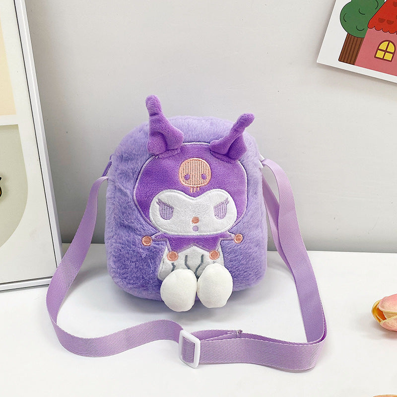 Sac à bandoulière pour enfants avec poupée à griffes et jouet de dessin animé mignon