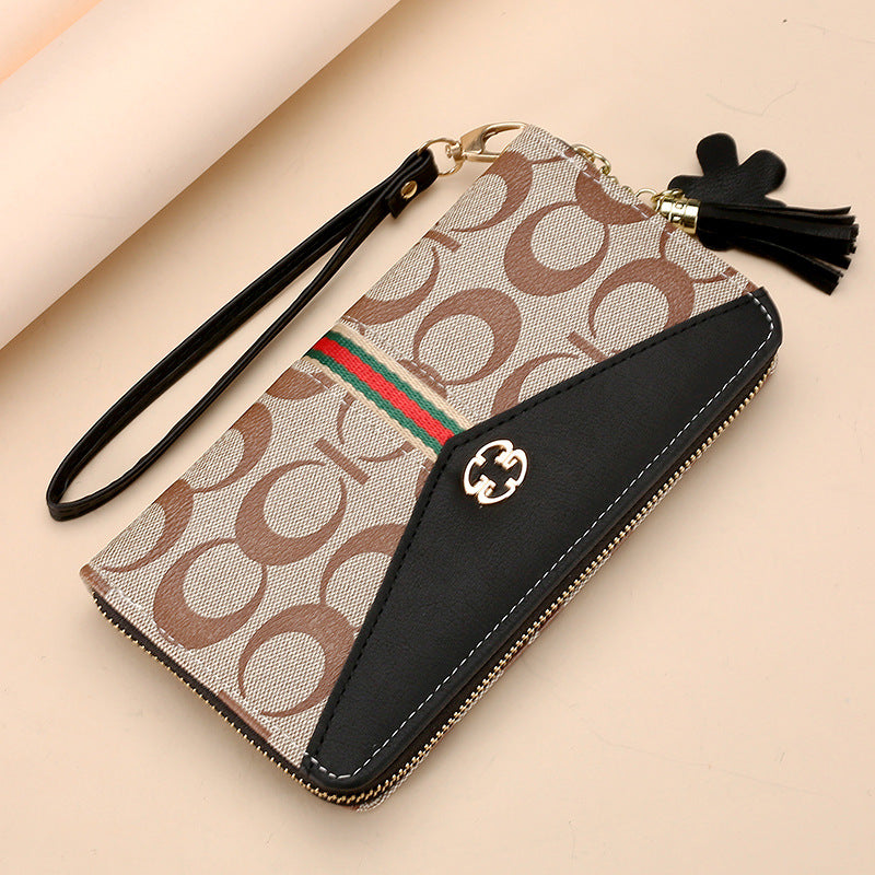 Women's Zip Clutch Long Double Layer Mobile Ladies Wallets