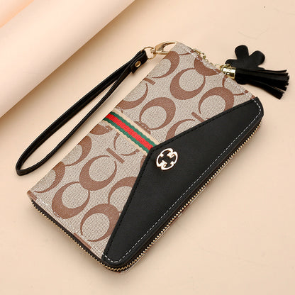 Women's Zip Clutch Long Double Layer Mobile Ladies Wallets